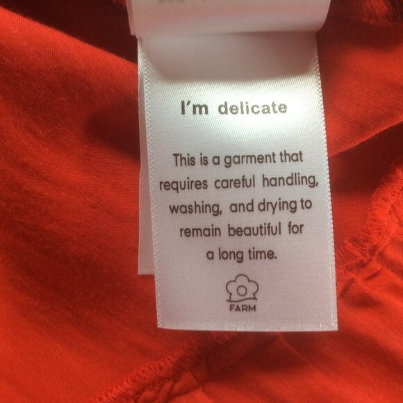 FARM Rio Bold Red Peony Long Sleeve Floral Satin Mini Boho Shift Dress Sz Medium - Picture 5 of 8